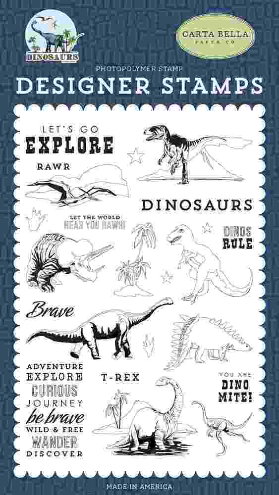Dinos Rule Stamp Set - Dinosaurs - Carta Bella - Clearance