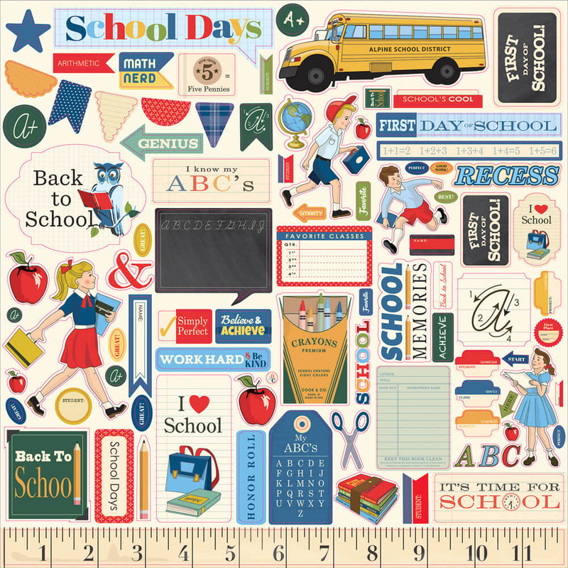 School Days Element Stickers - Carta Bella