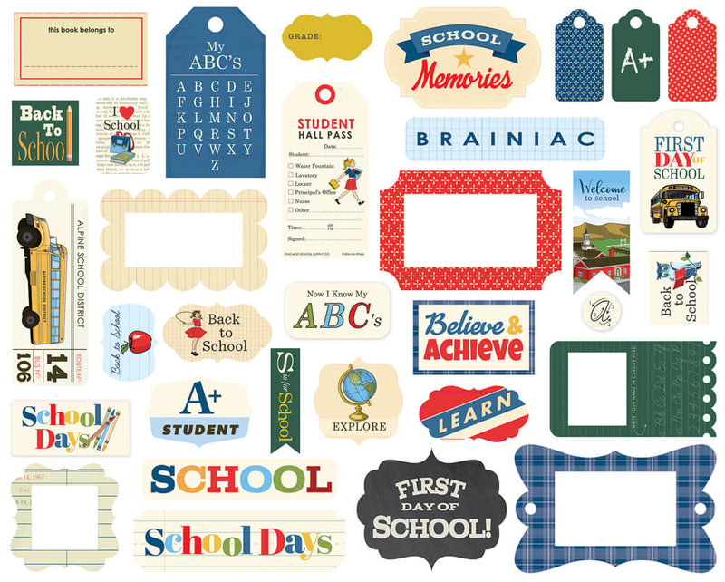 School Days Frames & Tags - Carta Bella - Clearance