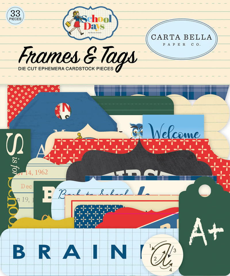 School Days Frames & Tags - Carta Bella - Clearance