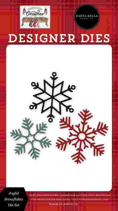 Joyful Snowflakes Dies - Farmhouse Christmas - Carta Bella - Clearance