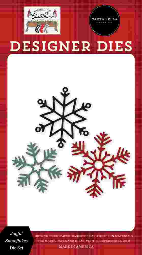 Joyful Snowflakes Dies - Farmhouse Christmas - Carta Bella - Clearance