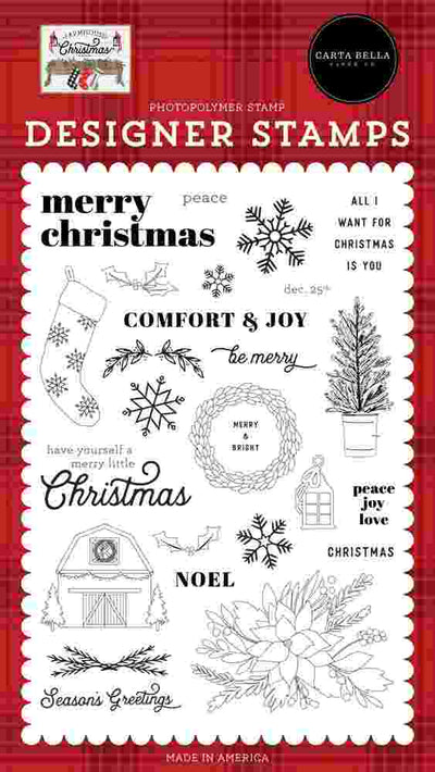 Peace Love Joy Stamps - Farmhouse Christmas - Carta Bella - Clearance