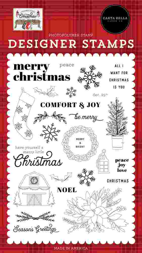 Peace Love Joy Stamps - Farmhouse Christmas - Carta Bella - Clearance