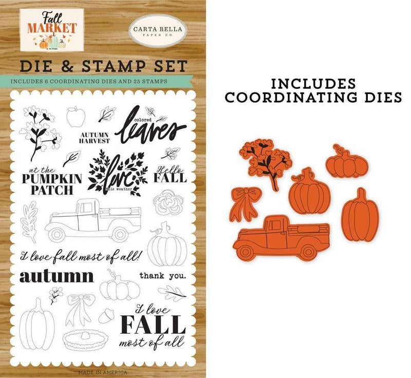 Autumn Harvest Die & Stamp Set - Fall Market - Carta Bella - Clearance