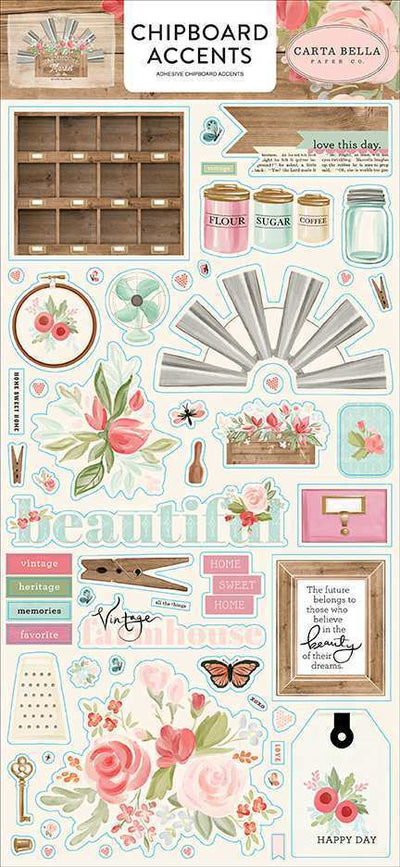 Farmhouse Market Chipboard Accents - Jen Allyson - Carta Bella*