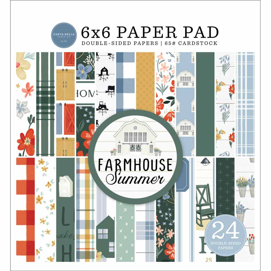 Farmhouse Summer 6" x 6" Paper Pad - Carta Bella