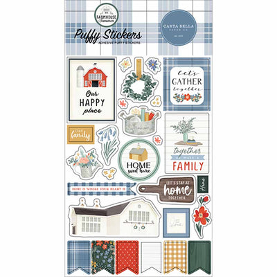 Farmhouse Summer Puffy Stickers - Carta Bella - Clearance