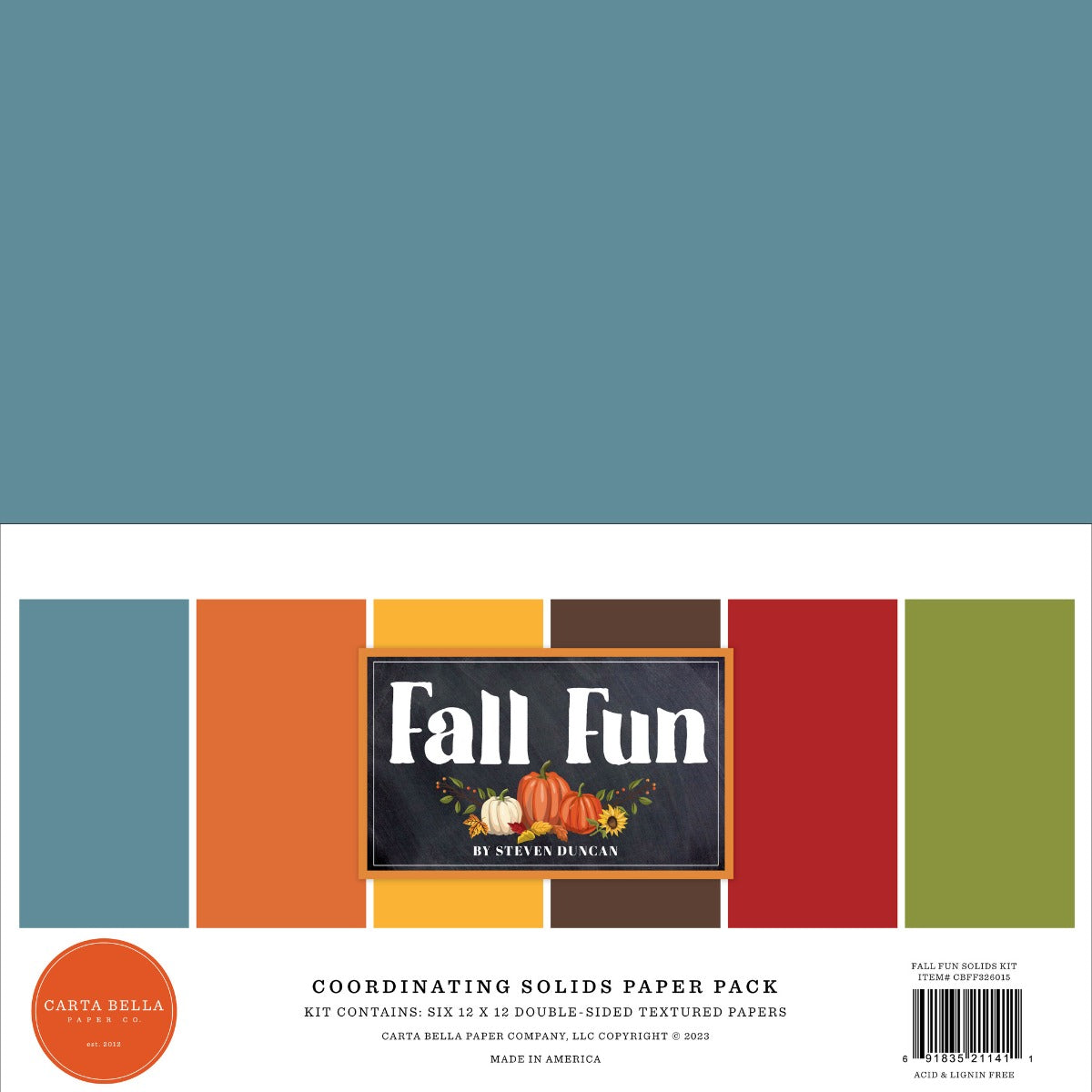 Carta Bella Fall Fun Solids Scrapbook Paper Kit