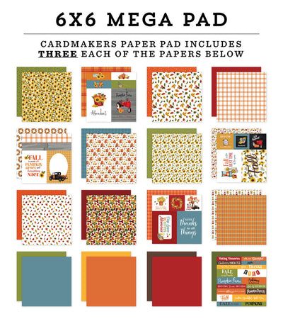 Fall Fun Cardmakers 6X6 Mega Pad - Carta Bela