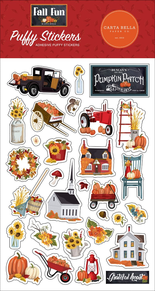 Fall Fun Puffy Stickers - Carta Bella