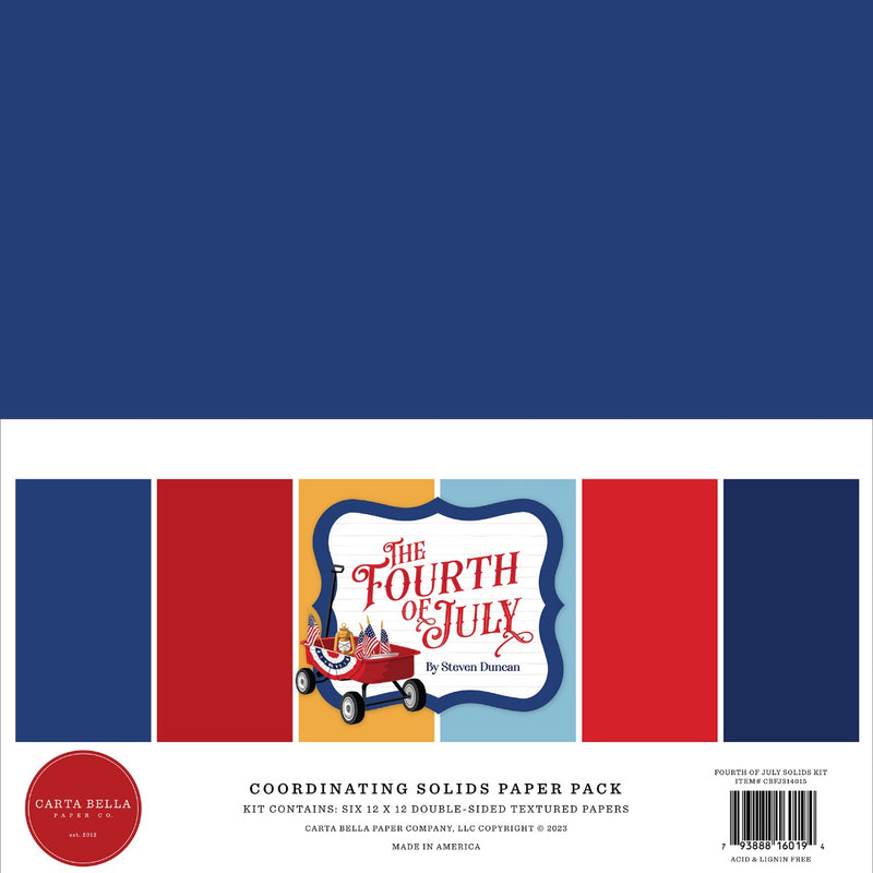Solids Kit, 12x12 - Steven Duncan - Fourth Of July - Carta Bella Paper