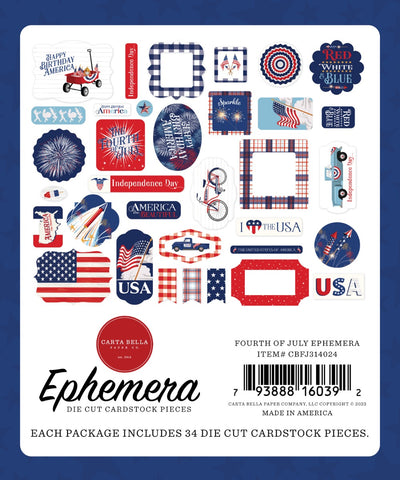 Die Cut Ephemera - Steven Duncan - Fourth Of July - Carta Bella Paper