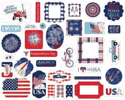Die Cut Ephemera - Steven Duncan - Fourth Of July - Carta Bella Paper