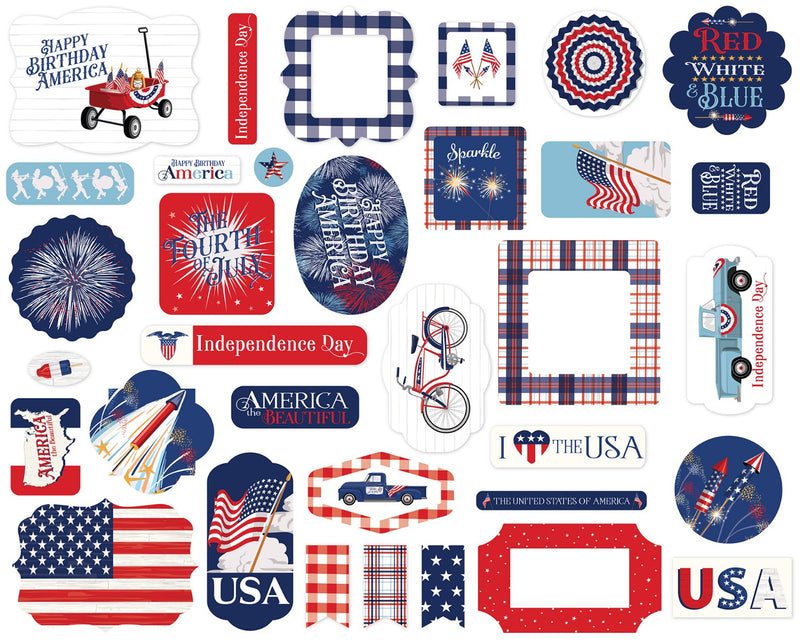 Die Cut Ephemera - Steven Duncan - Fourth Of July - Carta Bella Paper