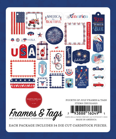 Frames and Tags Ephemera - Steven Duncan - Fourth Of July - Carta Bella Paper