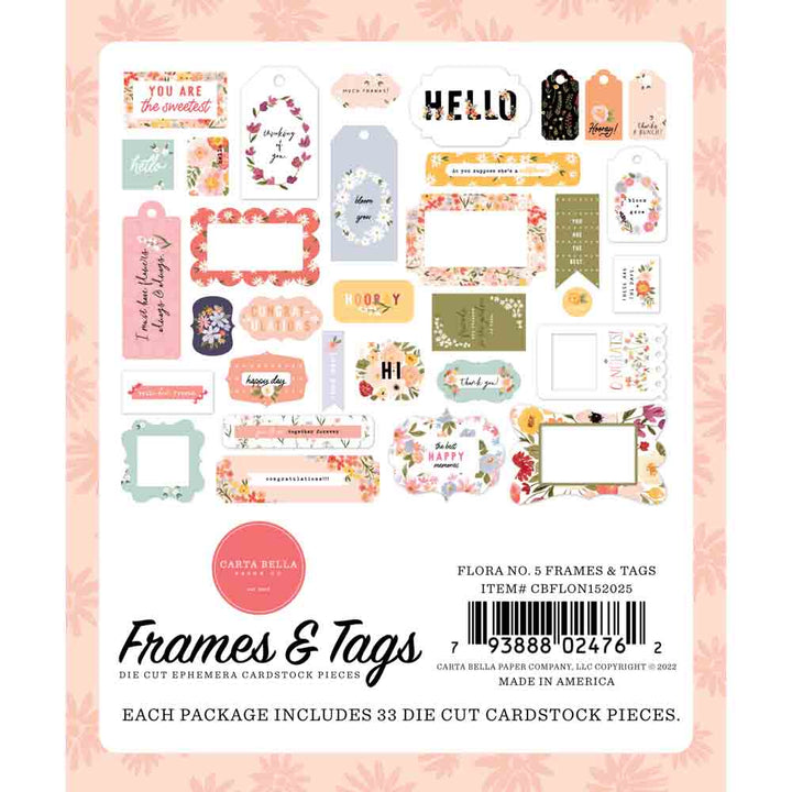 Flora No. 5 Frames & Tags - Carta Bella