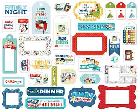 Family Night Frames Tags - Steven Duncan - Carta Bella*