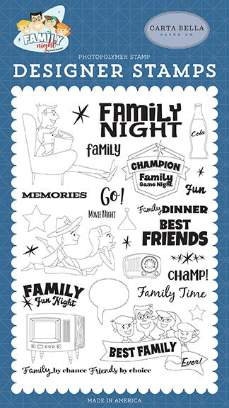 Family Time Stamps - Family Night - Steven Duncan - Carta Bella - Clearance