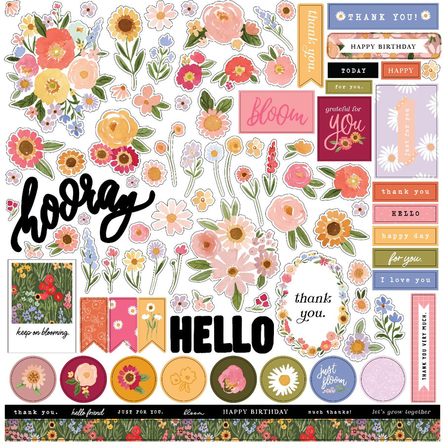 Element Stickers, 12x12 - Flora No. 6 - Carta Bella Paper