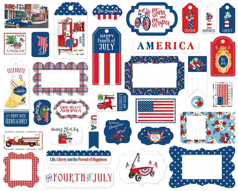 God Bless America Frames & Tags - Carta Bella