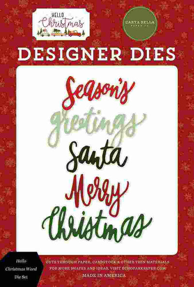 Hello Christmas Word Dies - Carta Bella - Clearance