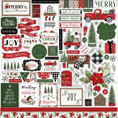 Home For Christmas Element Stickers - Carta Bella
