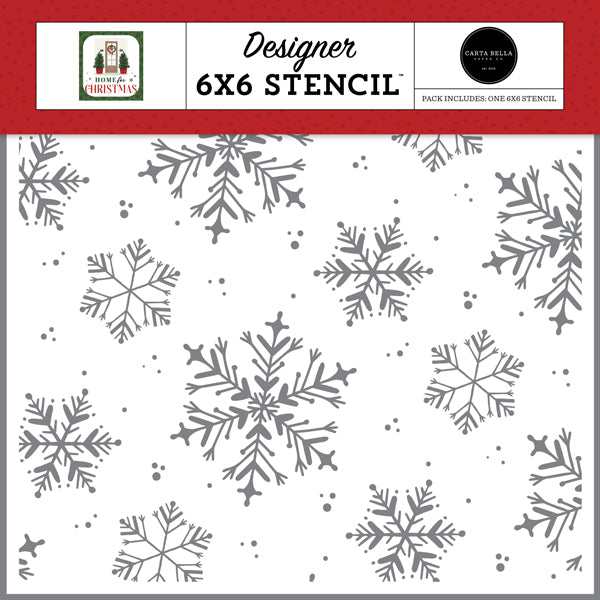 White Christmas Stencil - Home For Christmas - Carta Bella