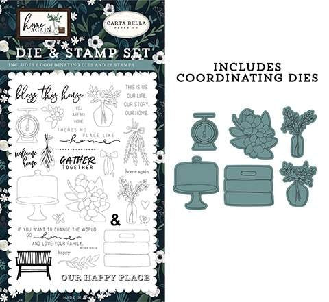 Gather Together Die & Stamp Set - Home Again - Carta Bella - Clearance