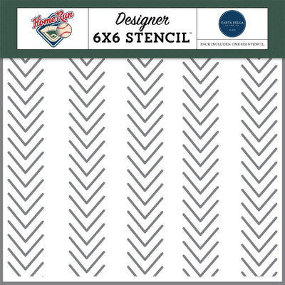 Baseball Stiches Stencil, 6x6 - Home Run Collection - Echo Park