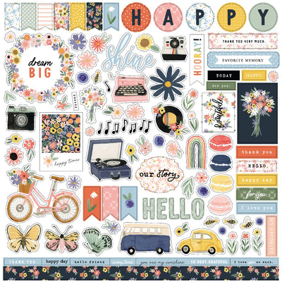 Element Stickers, 12x12 - Here, There, and Everywhere - Carta Bella Paper
