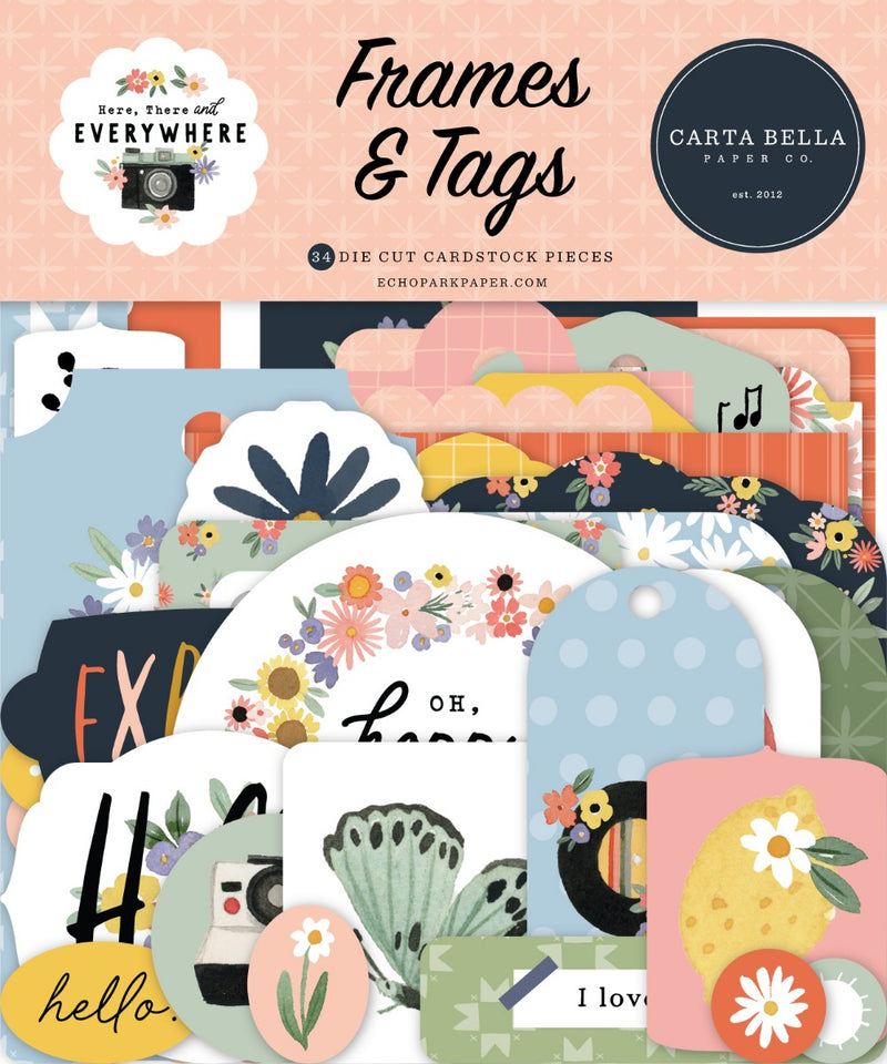 Frames And Tags Ephemera - Here, There, and Everywhere - Carta Bella Paper