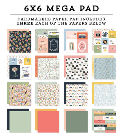 Mega Paper Pad, 6x6 - Here, There, And Everywhere - Carta Bella Paper