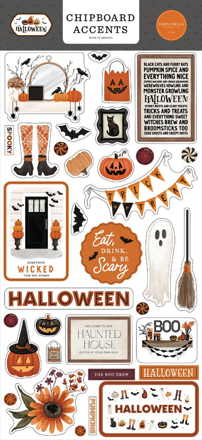 Halloween 6x13 Chipboard Accents - Carta Bella