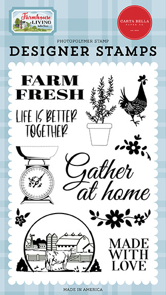 Farm Fresh Stamps - Farmhouse Living - Carta Bella - Clearance