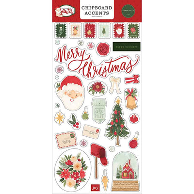 Letters To Santa Chipboard Accents - Carta Bella