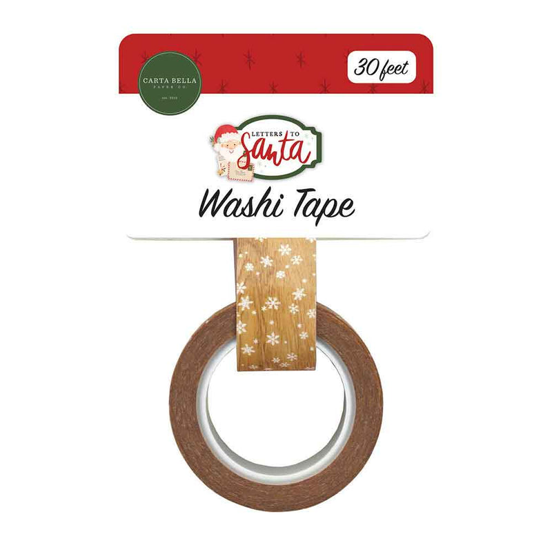 Wood Grain Snow Washi Tape - Letters To Santa - Carta Bella