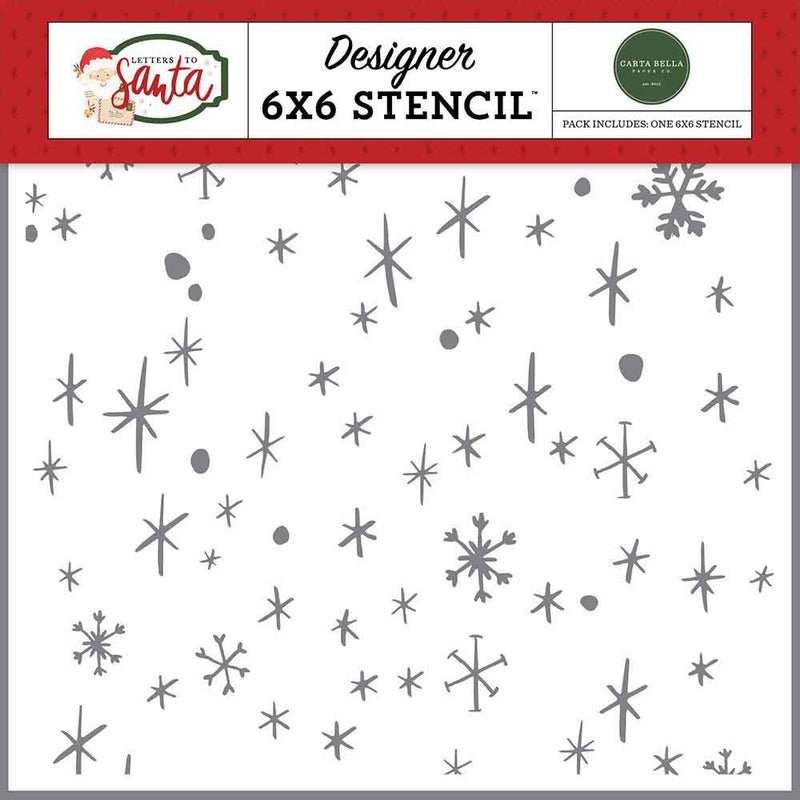 Very Merry Snow Stencil - Letters To Santa - Carta Bella