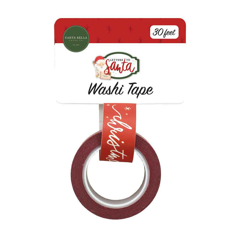 Christmas Script Snow Washi Tape - Letters To Santa - Carta Bella