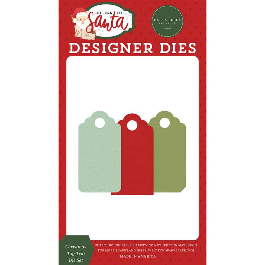 Christmas Tag Trio Die Set - Letters To Santa - Carta Bella