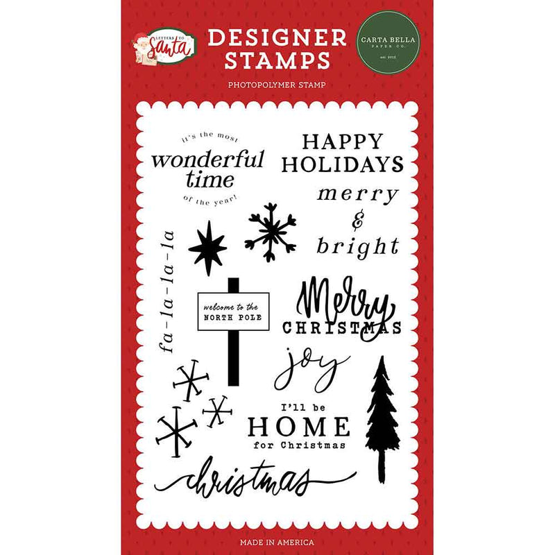 Fa La La La Stamp Set - Letters To Santa - Carta Bella