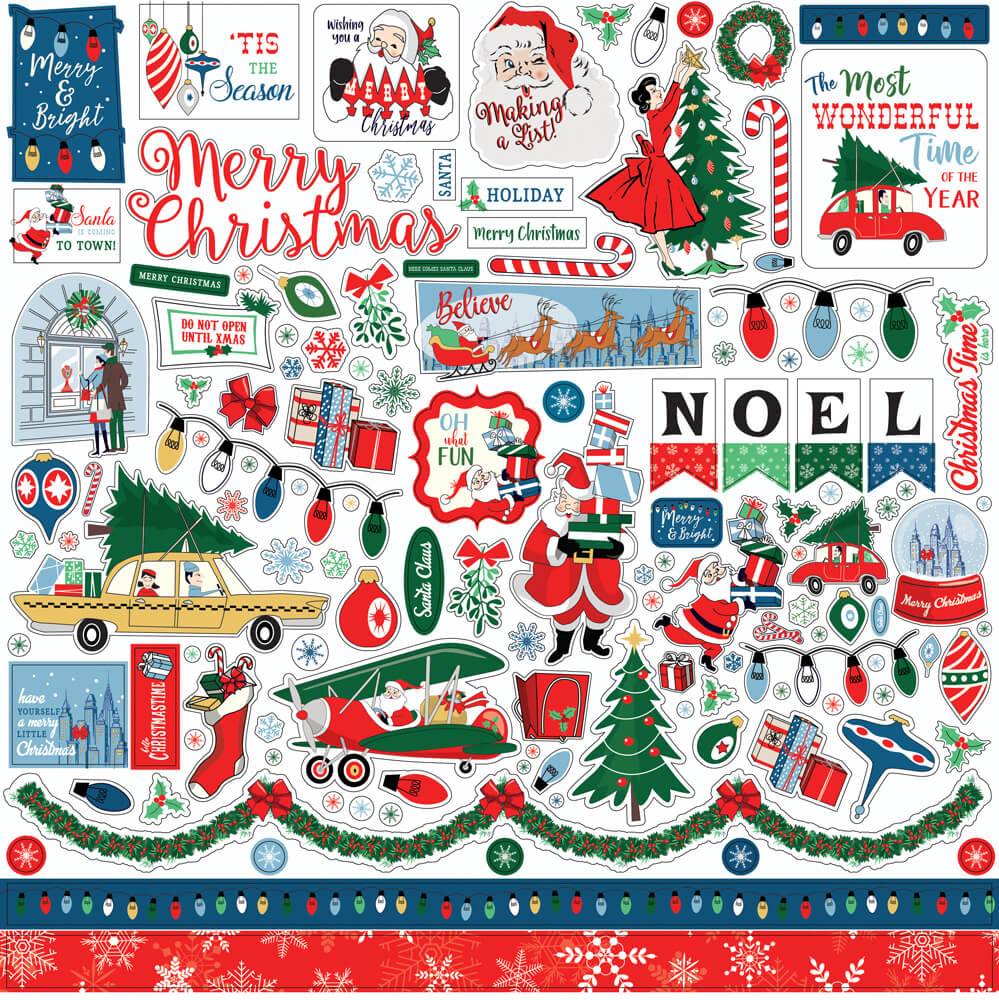 Merry Christmas Element Stickers - Carta Bella