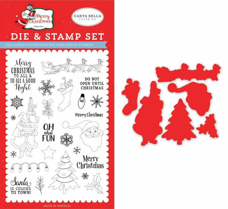 Oh What Fun Die & Stamp Set - Merry Christmas - Carta Bella - Clearance