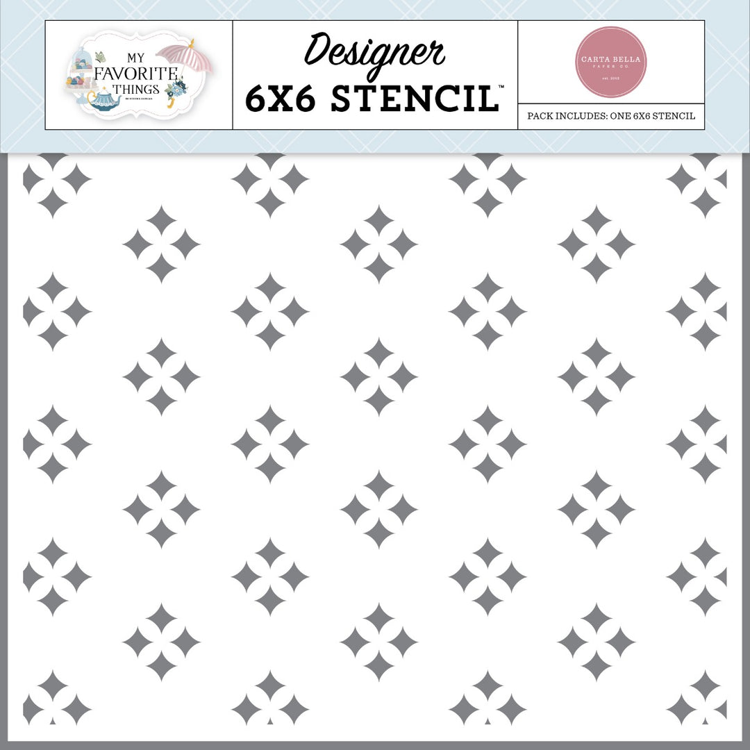 Glistening Diamonds Stencil, 6x6 -My Favorite Things - Carta Bella Paper