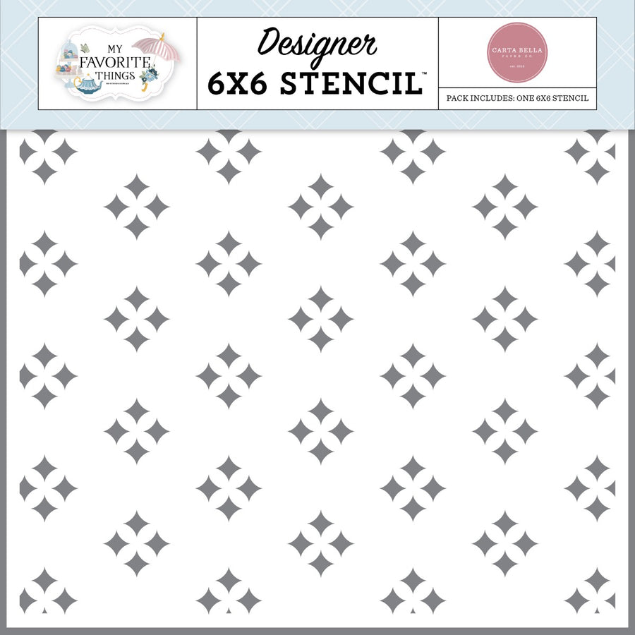 Glistening Diamonds Stencil, 6x6 -My Favorite Things - Carta Bella Paper