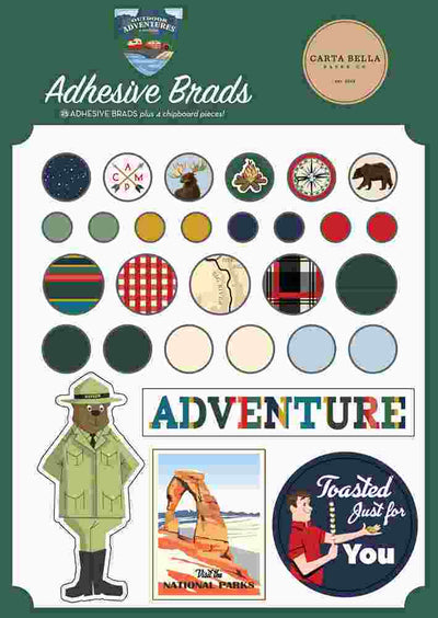 Outdoor Adventures Adhesive Brads - Carta Bella*