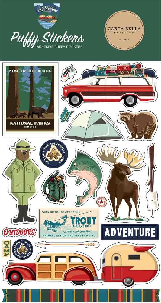 Outdoor Adventures Puffy Stickers - Carta Bella*