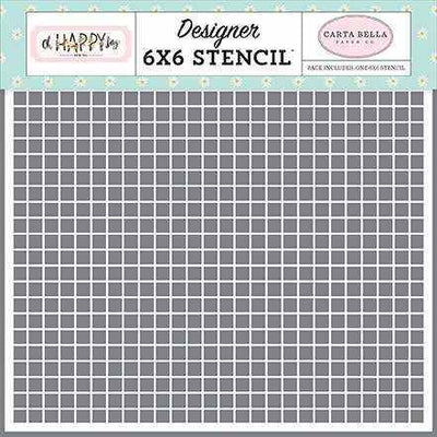 Dreamy Grid Stencil - Oh Happy Day - Carta Bella*