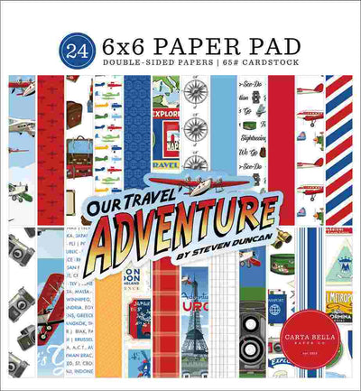 Our Travel Adventure 6" x 6" Paper Pad - Carta Bella - Clearance