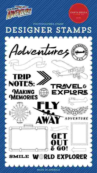 World Explorer Stamps - Our Travel Adventure - Carta Bella - Clearance